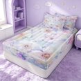thumbnail image 3 of Erosebridal Cute Floral Zipper Queen Comforter Set with Fitted Sheet and 2 Pillowcases, Garden Blossom Zipper Bedding Set, Reversible, Pastel Lavender Watercolor, Reversible, 3 of 7