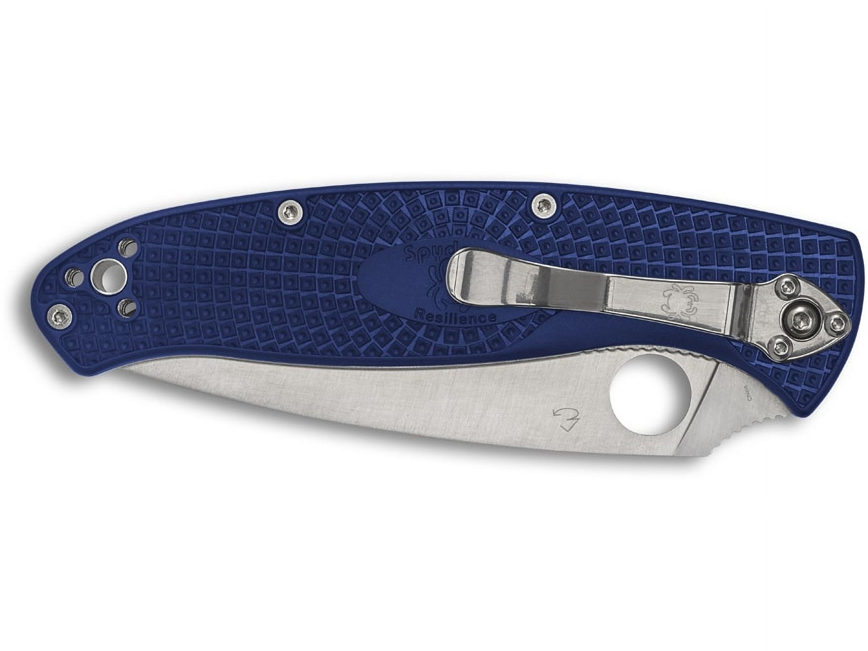 Spyderco Knives Spyderco Resilience Lightweight Folding Knife Blue FRN 4.25in Satin Plain Blade SPC142PBL