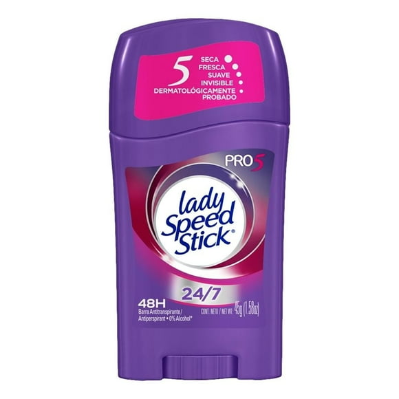 Desodorante Mujer Lady Speed Stick Pro 5 Antitrasnpirante en Barra 45 g