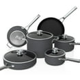 thumbnail image 1 of Ninja NeverStick Premium Juego de ollas y sartenes de 10 piezas, con tapas de vidrio, anidables, anodizado duro, juegos de utensilios de cocina antiadherentes, duraderos y aptos para horno hasta 500 °, 1 of 5
