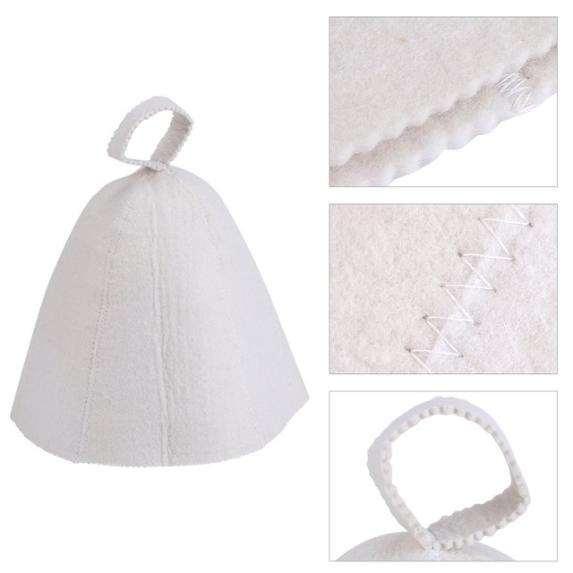Sombrero de sauna de fieltro de lana ANGGREK Gorra Blanca Para Banya Hut Rusa