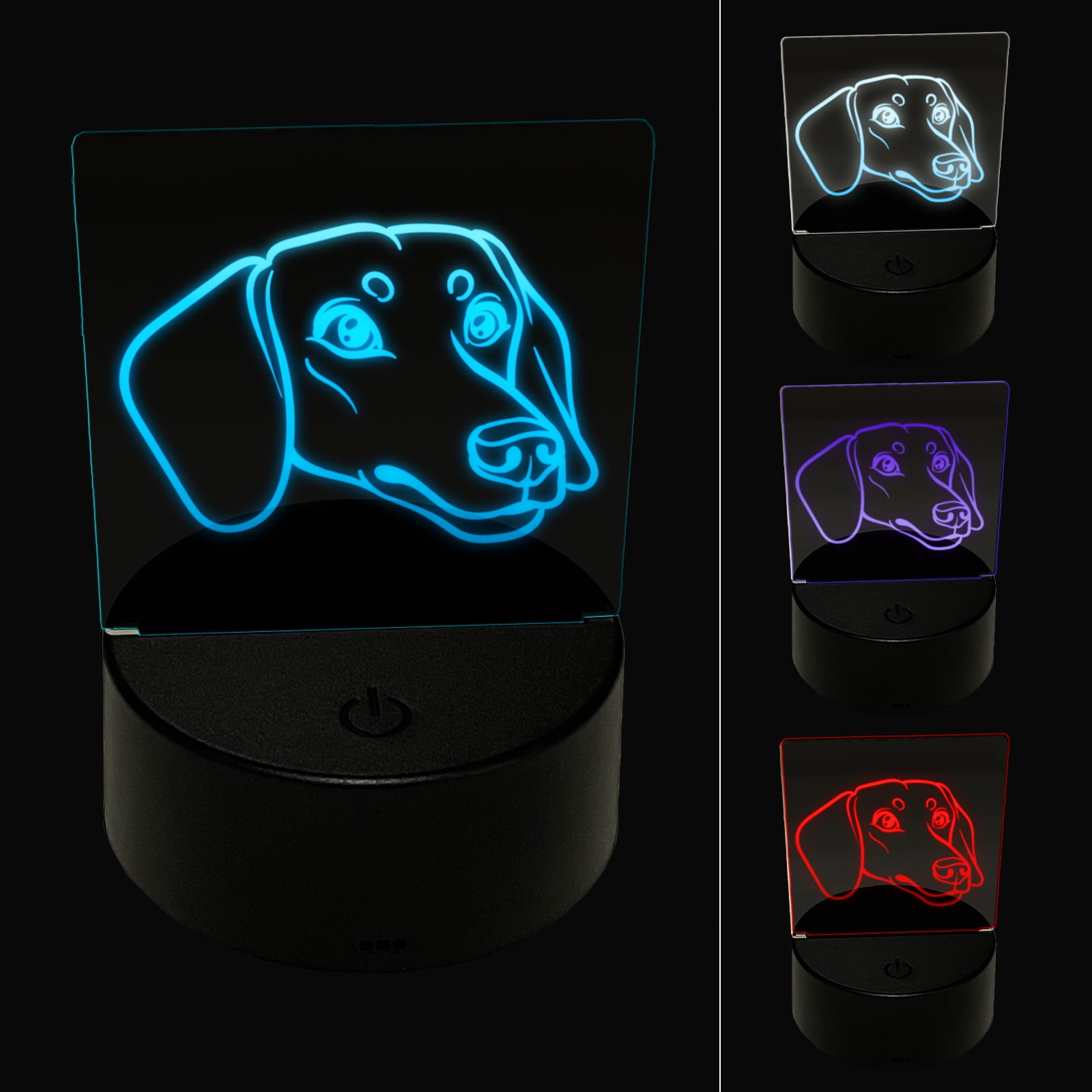 Dachshund Dog Head LED Night Light Sign 3D Illusion Desk Nightstand Lamp - Walmart.com
