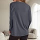 thumbnail image 3 of MHFRRA Camiseta de Manga Larga Oversize de Moda, Informal, Básica, con Cuello Redondo, para Uso Diario. Gris Claro, 3 of 5