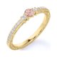 thumbnail image 1 of JeenMata Anillo de Compromiso Sencillo de 0,75 Uds, Morganita Rosa Redonda Creada, de Inspiración Vintage, Piedra Natal de Octubre, Delicado, Oro Amarillo de 18 K sobre Plata, 1 of 6