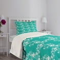 thumbnail image 3 of Ambesonne Fish Quilted Bedspread Set 2 Pcs, Dolphins with Starfishes, Twin Size, Turquoise White, 3 of 5