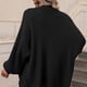 thumbnail image 4 of Mujeres casual knit cardigan suéter V Masajeadores de cuello botón hasta Batwing manga larga suelta hem oversized Outwear negro L, 4 of 6
