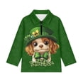 thumbnail image 4 of Psesaysky Girl's Cute St. Patrick Dog Print Sweatshirt Long Sleeve Graphic Sweatshirt Half Zip Pullover Preppy Athletic Tops Cute Winter Clothes Jacket Trendy 12-13 Years, 4 of 6