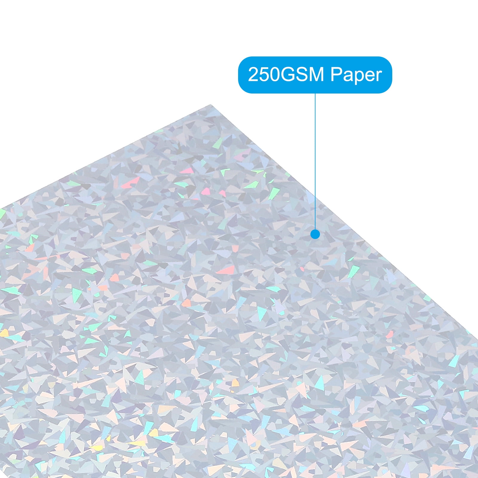 Uxcell 12"x12" Holographic Cardstock, 20 Pack Metallic Iridescent Mirror Paper Foil Board Reflective Sheets, Style 2