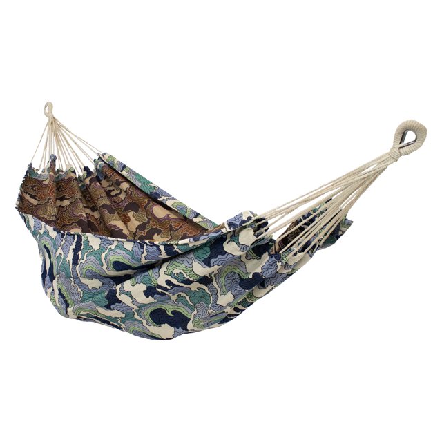 Sunnydaze Outdoor Polyester Double Jacquard Hammock - White-Capped Waves