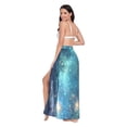 thumbnail image 3 of FORMRS Womens Long Sarong Beach Wrap Semi-Sheer Bikini Skirt Bathing Swimsuit Cover Up, Magical Forest Glowing Lights, 3 of 7
