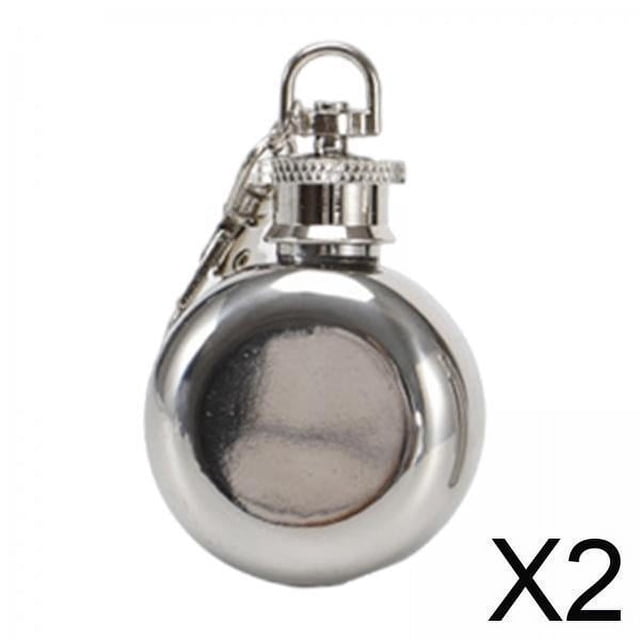2 Frascos De Acero Inoxidable, Botella Pequeña, Petaca Para Acampar, Viajes, Bodas, Redondos