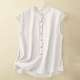 thumbnail image 2 of Womens Fall Tops Casual Short Sleeve Summer Tops 2025 Boho V Neck White Tshirts Shirts Vneck White Blouse Under Blazer Short Sleeve, 2 of 6
