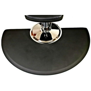Rhino Mats CCC3660SC Comfort Craft Classic Salon Semi Circle Mat, 3' wide x 5' long x 3/4" Thick, Black