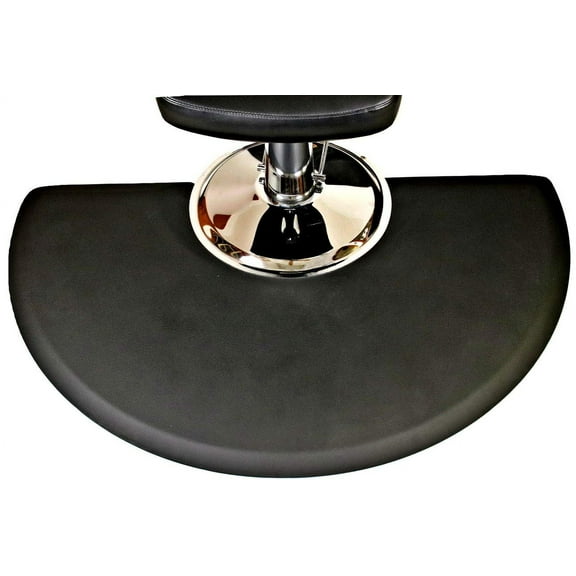 Rhino Mats CCC3660SC Comfort Craft Classic Salon Semi Circle Mat, 3' wide x 5' long x 3/4" Thick, Black