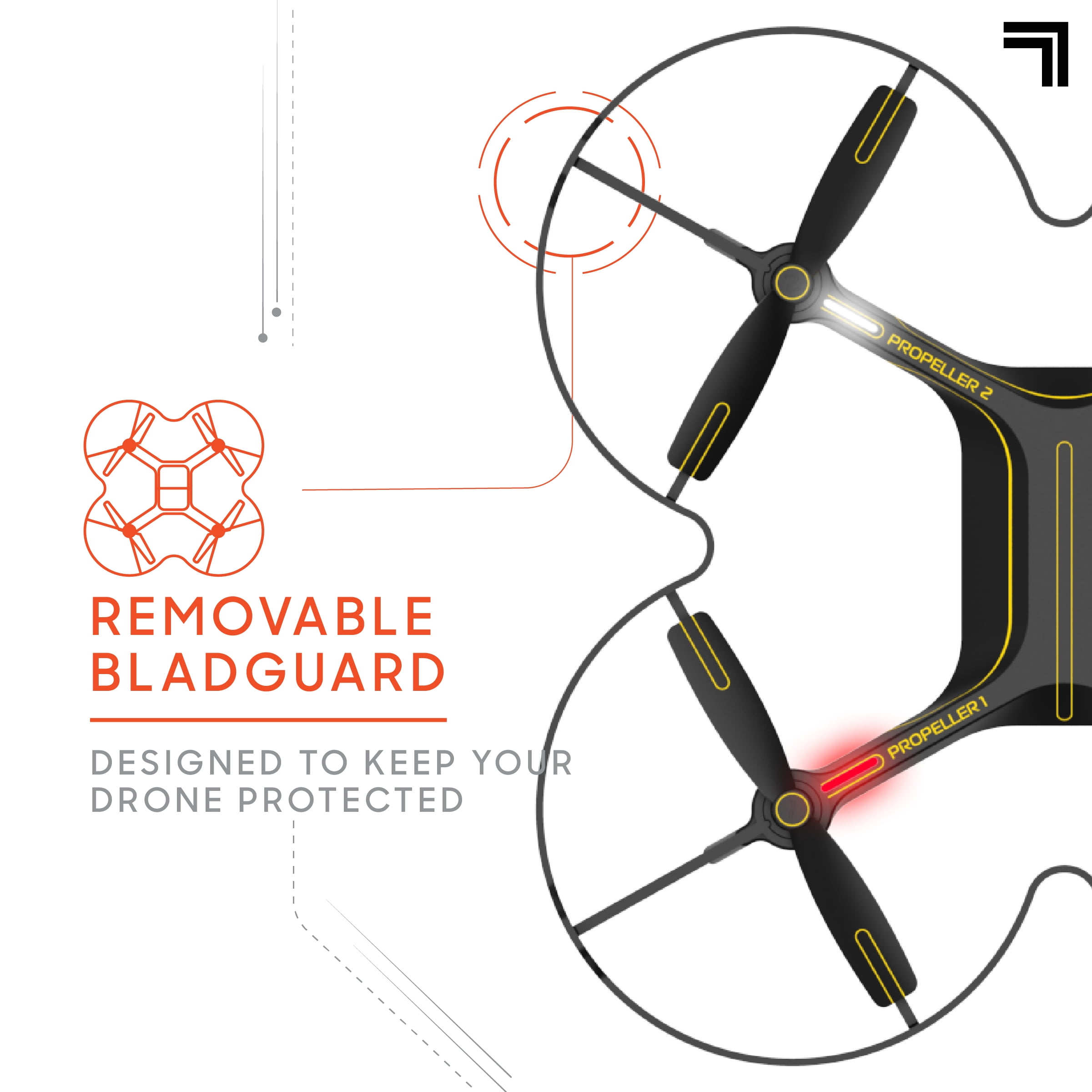 Sharper Image Stunt Drone, Rechargeable, LED Lights, Autopilot System, 5-Inch