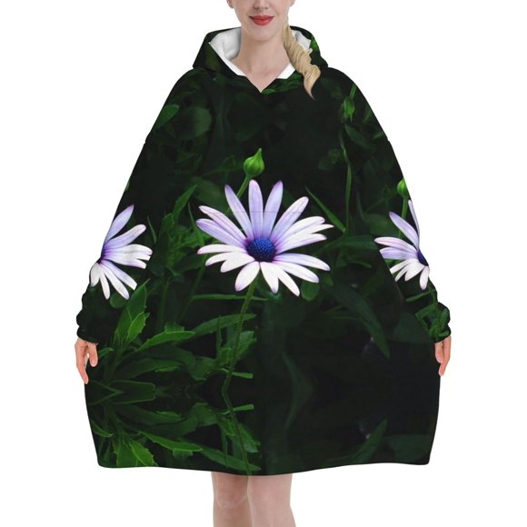 Colored Umbrellas Blanket Hoodie Warm Throw Blanket Sweatshirt For Women Men