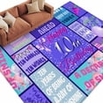 thumbnail image 6 of Happy 10th Birthday Area Rug 5x8 Washable Rug Non Slip Purple Bows Balloons Cakes Polka Dot Large Area Rug Soft Stainresistant Indoor Floor Carpet for Living Room Bedroom Home Office Dining Room, 6 of 8