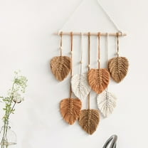 1 piece tassel wall hanging leaf woven tapestry Bohemian style wall decoration Bedroom Room Decoration Women's gift 15.74*31.5 inches Leaf-shaped pendant