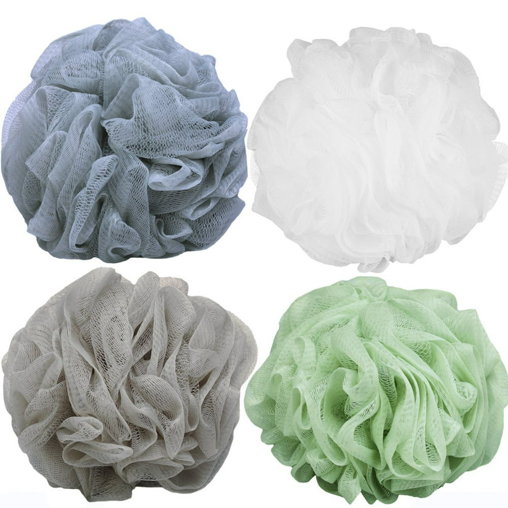 Goworth Large Bath Shower Sponge Pouf Loofahs 4 Packs 60g Each Eco