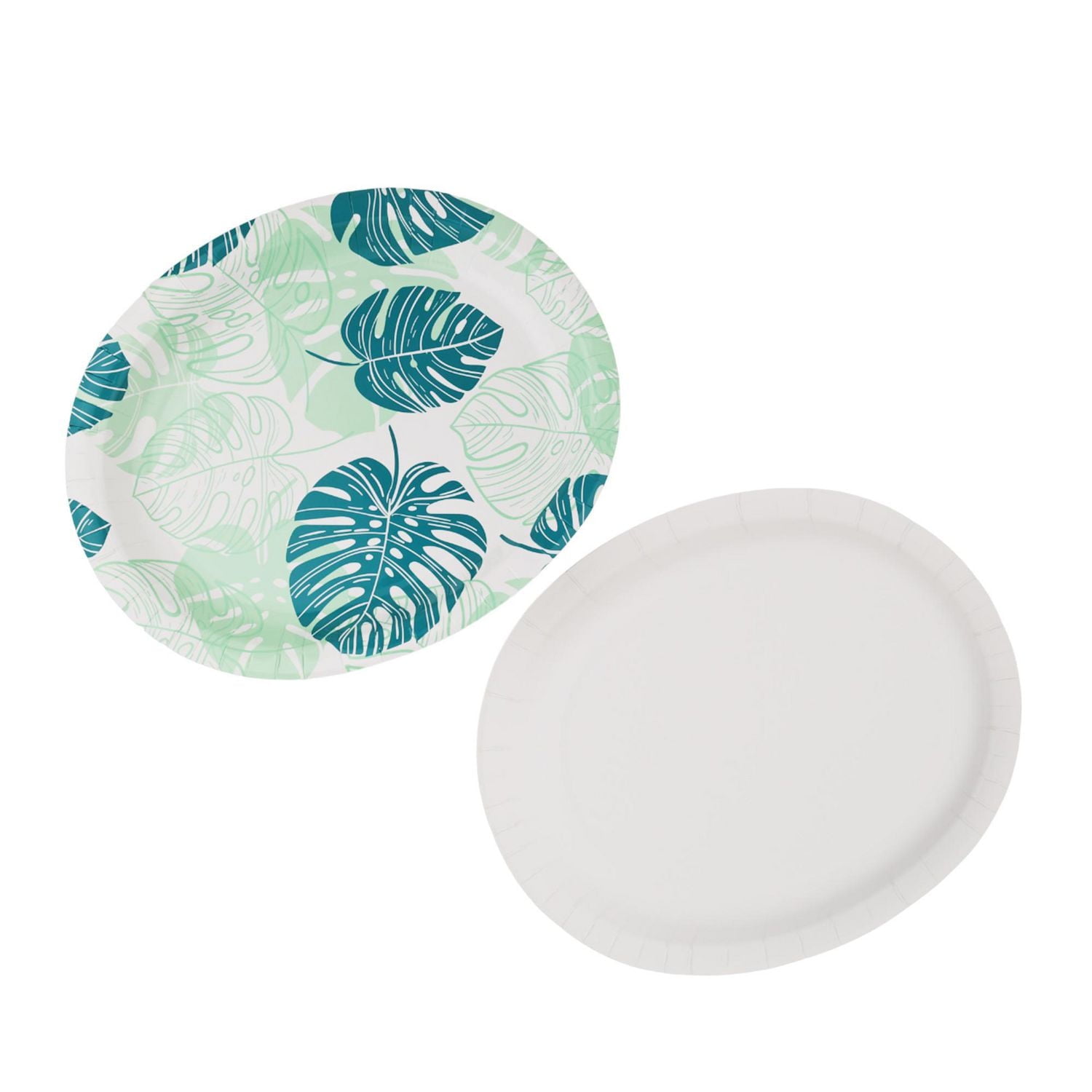 Way to Celebrate! Summer 8 Oval Plates-Leaf
