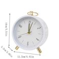 thumbnail image 2 of Reloj despertador analógico redondo blanco con pilas for dormitorio, sala de estar, sala de estudio, dormitorio escolar, relojes de escritorio for decoración de mesa, 2 of 7