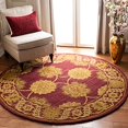 thumbnail image 1 of Safavieh Heritage Collection HG314B Handmade Traditional Oriental Premium Wool Area Rug, 6' x 6' Round, Maroon, 1 of 4