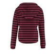 thumbnail image 4 of AGWOLF Striped Sweatshirts for Women Vintage Aesthetic Button Down Hooded Pullover Y2K Long Sleeve Hoodies Fall Winter Tops, 4 of 6