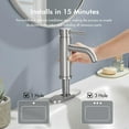 thumbnail image 5 of Brushed Nickel Bathroom Faucet,  Single Hole Bathroom Faucet with Pop-up Drain and Flexible Hoses, Single Handle for Sink, Vanity, RV, Modern Farmhouse, 5 of 11