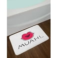 thumbnail image 2 of Kissing Bath Mat, Love Themed Composition of Lip Sending Kisses and Muah Sign on Plain Backdrop, Plush Bathroom Decor Mat with Non Slip Backing, 29.5" X 17.5", Dark Pink White, by Ambesonne, 2 of 2
