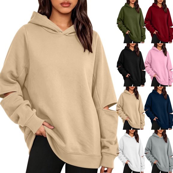 Tbopshirt Hoodies for Women Loose Casual Hoodie Long Sleeve Panel Splicing Pullover Sweatshirt for Daily Leisure & Street Style