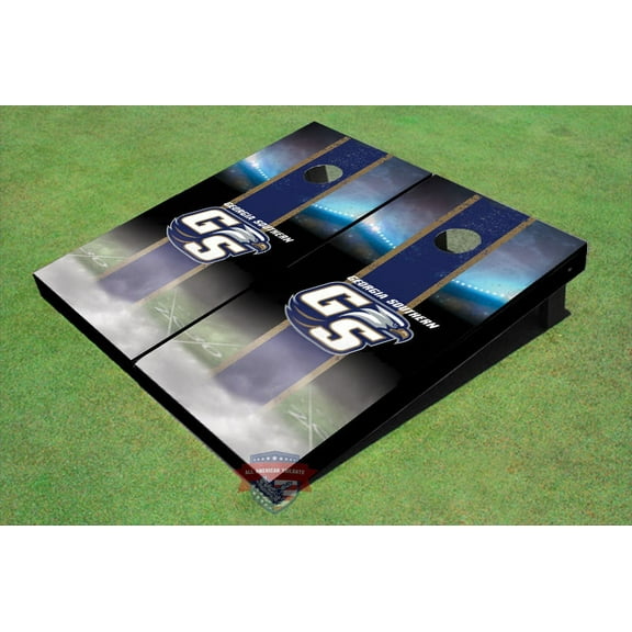 Georgia Southern University "GS" Field Long Strip Matching Blue Themed Cornhole Boards