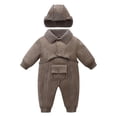 thumbnail image 1 of Birdeem Fall Winter Jumpsuit, Children Crawling Clothes, Solid Color Outdoor Wear, Warm Hat, Long Sleeve Crawling Suit, 1 of 8