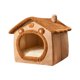 thumbnail image 1 of Lindo gato para gatos de interior cama del perro con la cubierta del gato del tamaño de M hasta 17 libras gato y perro cachorro con antideslizante inferior marrón, 1 of 6