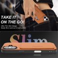 thumbnail image 6 of For Apple iPhone 16 Wallet Case Ultra-Slim Profile Vintage Leather Texture, Wallet For Women Men Card Holder Magnetic Clasp Kickstand Folio Case,Brown,For iPhone 16, 6 of 7