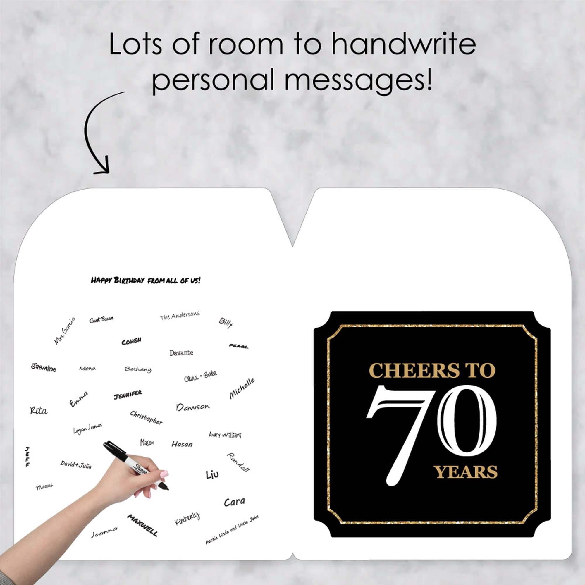 Big Dot of Happiness Adult 70th Birthday - Gold - Happy Birthday Giant Greeting Card - Big Shaped Jumborific Card
