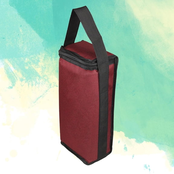 WHAMVOX Insulated 2 Bottle Wine Carrier Tote Bag Wine for Travel Camping Picnic (Red)