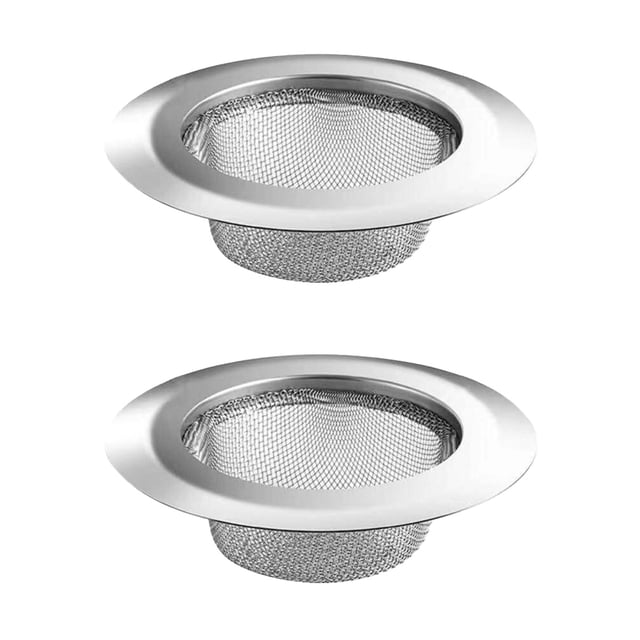 Colador de fregadero de malla antiobstrucciones, malla de cocina de acero inoxidable con borde grande y ancho para una eficiencia a prueba de óxido, tamaño universal, la microperforación garantiza