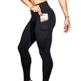 thumbnail image 3 of Leggings de yoga para ciclismo pantalones de yoga suaves resistentes al desgaste de cintura alta Bolsillos laterales de levantamiento de glúteos para correr ANGGREK Otros, 3 of 8