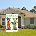 thumbnail image 2 of Amhnf Floral Initial H Garden Flag With Butterflies And Flowers For Home Outdoor Garden Yard Decor 12x18 inch, 2 of 5