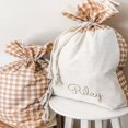 thumbnail image 1 of Bolsa de regalo de Navidad personalizada, decoración navideña, saco de regalo de lino, sacos de Papá Noel a cuadros, 1 of 4