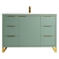 thumbnail image 2 of Fine Fixtures Opulence Collection 48 in. W x 20 in. D x 33 in. H Bathroom Vanity in Mint Green with White Ceramic Sink - Satin Brass hardware, 2 of 7