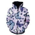 thumbnail image 1 of Sudadera con capucha y cremallera con estampado de mariposas de dibujos animados para hombre, mujer y niño, con estampado 3D, ropa de otoño, 1 of 6