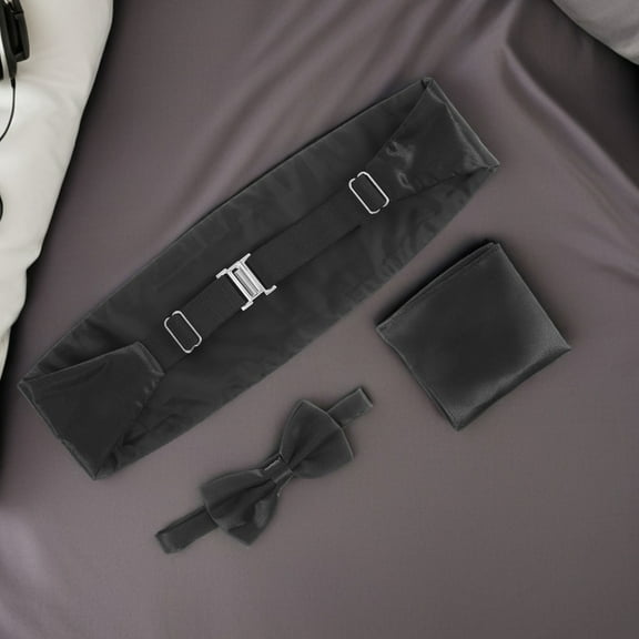 SEWCHICS 6-Piece Formal Bow Tie and Cummerbund Set with Waistband and Pocket Square for Weddings