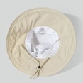 thumbnail image 4 of Sun Hats for Women Gardening Hat Wide Brim Ponytail Beach Sun Protection Breathable Cotton Summer Hat with Fold-Up Brim, Khaki, 4 of 7