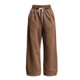 thumbnail image 4 of ZHYou No Boundarie Pants for Women Flare Baggy Fit Drawstring Elastic Waist Y2k High Rise Stylish Comfy Joggers,Brown,Size 3XL, 4 of 8