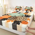 thumbnail image 3 of Manfei Bohemian Thanksgiving Pumpkin Fitted Sheet Full,Harvest Season Bed Set,3 Pieces,1 Fitted Sheet and 2 Pillowcases, 3 of 6