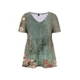 thumbnail image 4 of CaiJunJia T Shirts for Women Graphic,Women's Summer Soft T Shirt Cute Graphic Loose Basic Tees V Neck Short Sleeve Casual Tops, 4 of 5