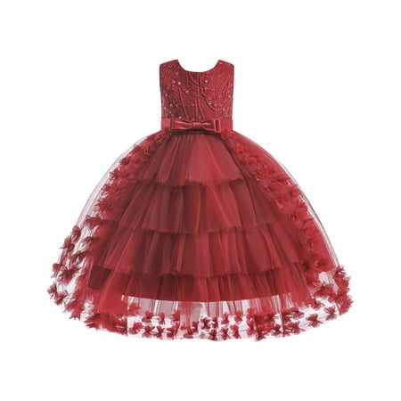 

kpoplk Dresses For Girls Kids Dresses for Girls Summer Infant Party Girl Wedding Children Clothing Princess Tutu Dress Toddler Baby Lace(11-12Years)