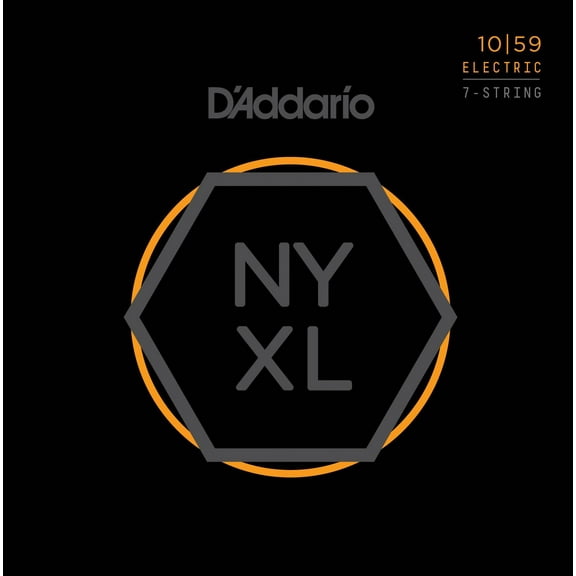 D'Addario NYXL1059 Nickel Wound 7-String Electric Guitar Strings, Regular Light, 10-59