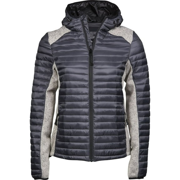 Tee Jays Womens Crossover Hooded Padded Outdoor Jacket